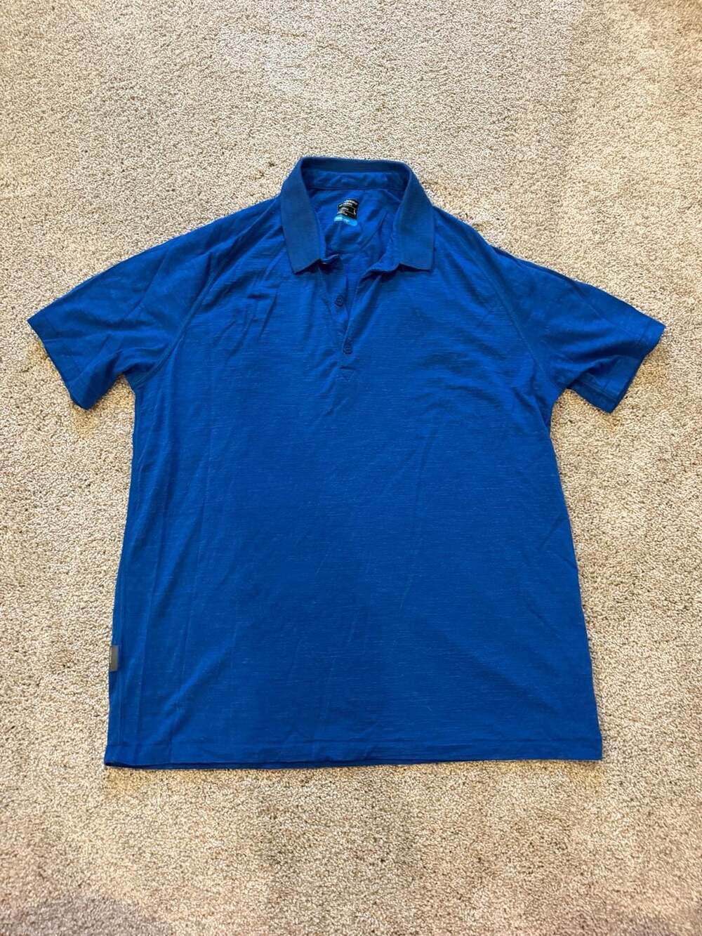 Icebreaker Merino Cool-Lite Short Sleeve Polo Shirt Blue Men's Size L